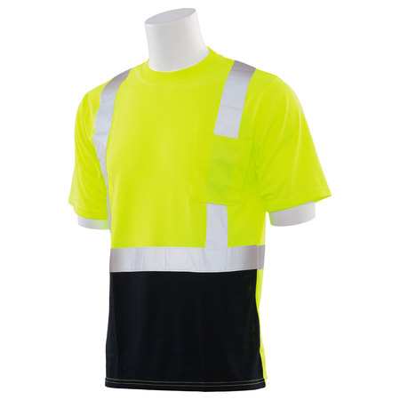 Erb Safety T-Shirt, Class 2, Hi-Viz, Lime/Black, 6X 63329